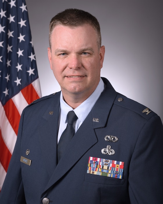 Col. Daniel Statz poses for an official military portrait on December 17, 2024 at Truax Field in Madison, Wisconsin.