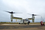 At Naval Air Station North Island, a CMV-22 Osprey undergoes ground turns at the test line. Highly trained artisans at FRCSW perform these critical system tests to ensure the aircraft's operational integrity and readiness. This rigorous phase of the PMI process showcases the attention to detail and advanced capabilities of the maintenance team, underscoring their essential role in maintaining the operational excellence of these sophisticated tiltrotor aircraft.