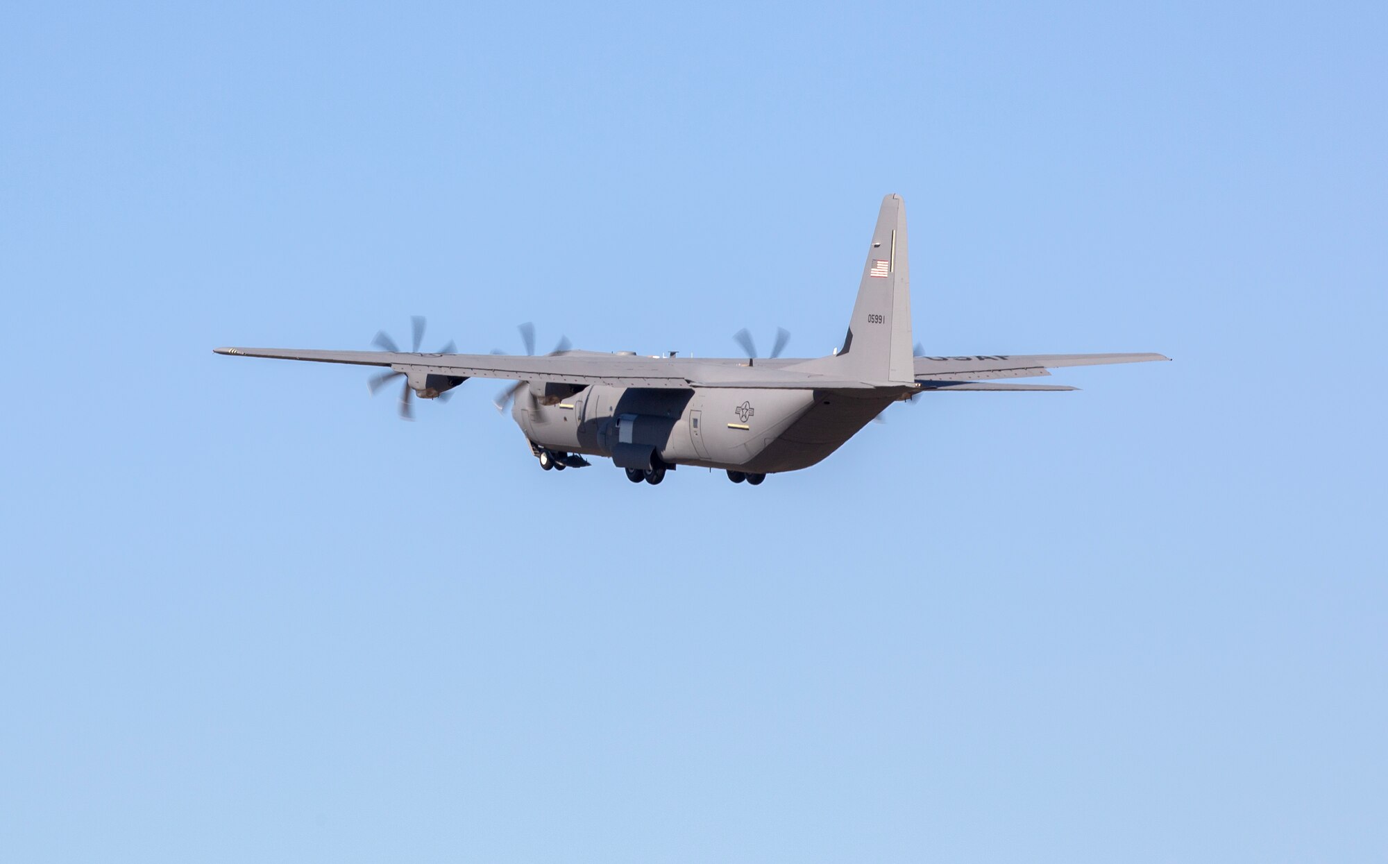 The 910th Airlift Wing’s newest C-130J-30 Super Hercules aircraft flies over Youngstown Air Reserve Station, Ohio, Dec. 6, 2024.