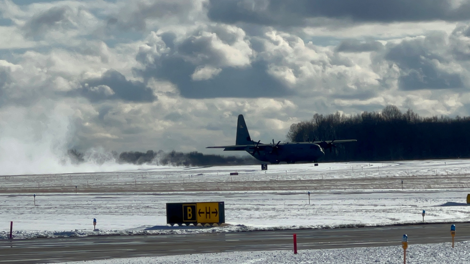 The 910th Airlift Wing’s newest C-130J-30 Super Hercules aircraft lands at Youngstown Air Reserve Station, Ohio, Dec. 6, 2024.