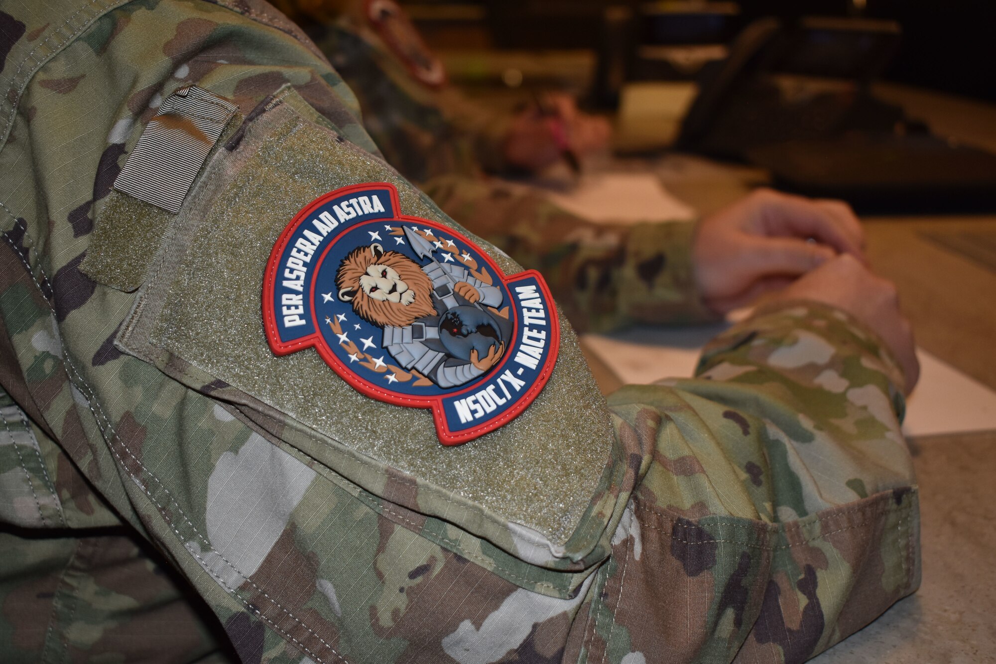 Military uniform arm with patch
