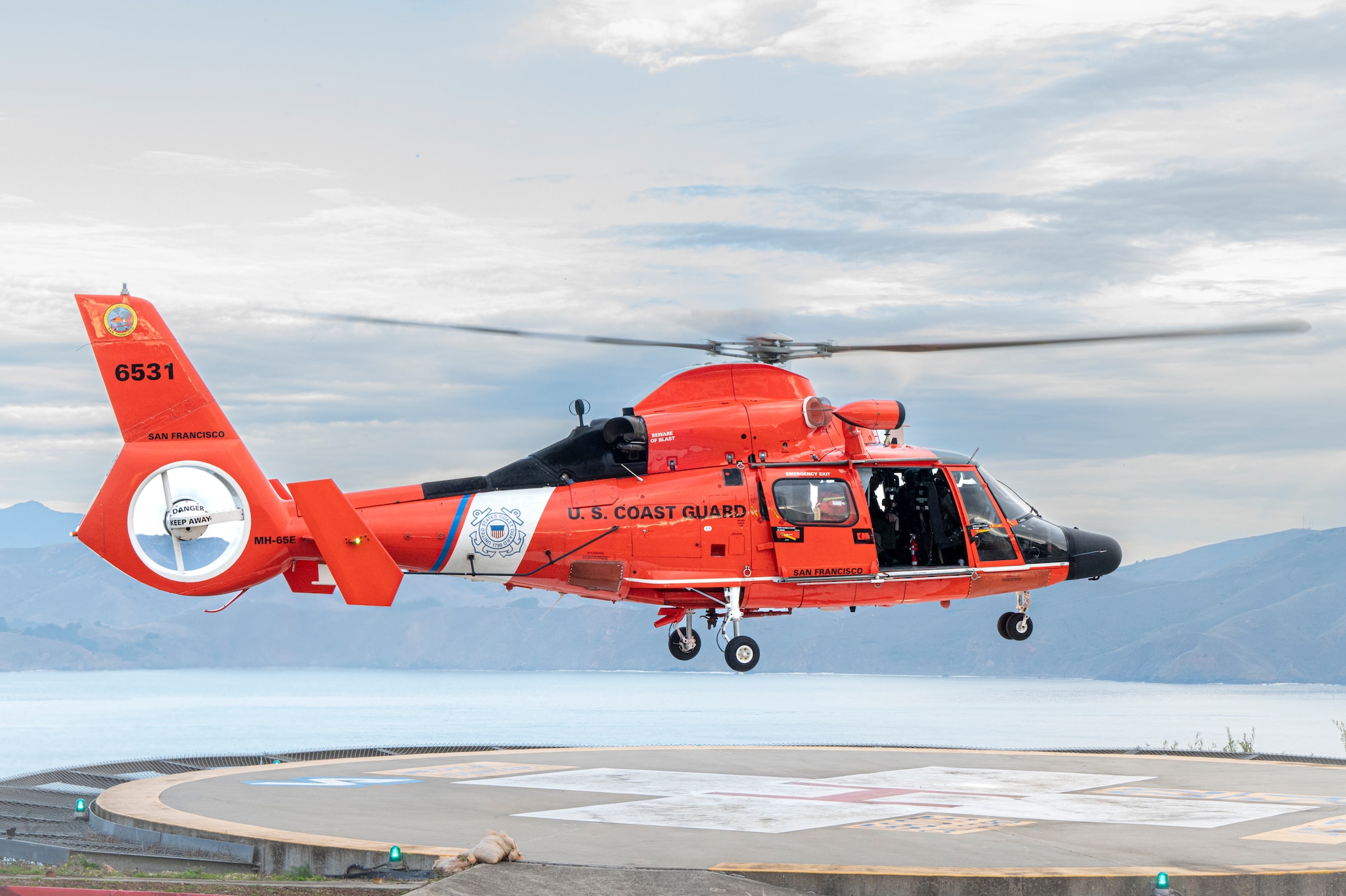 U.S. Coast Guard guardsmen take off during Exercise Sourdough in San Francisco, California, Dec. 5, 2024.