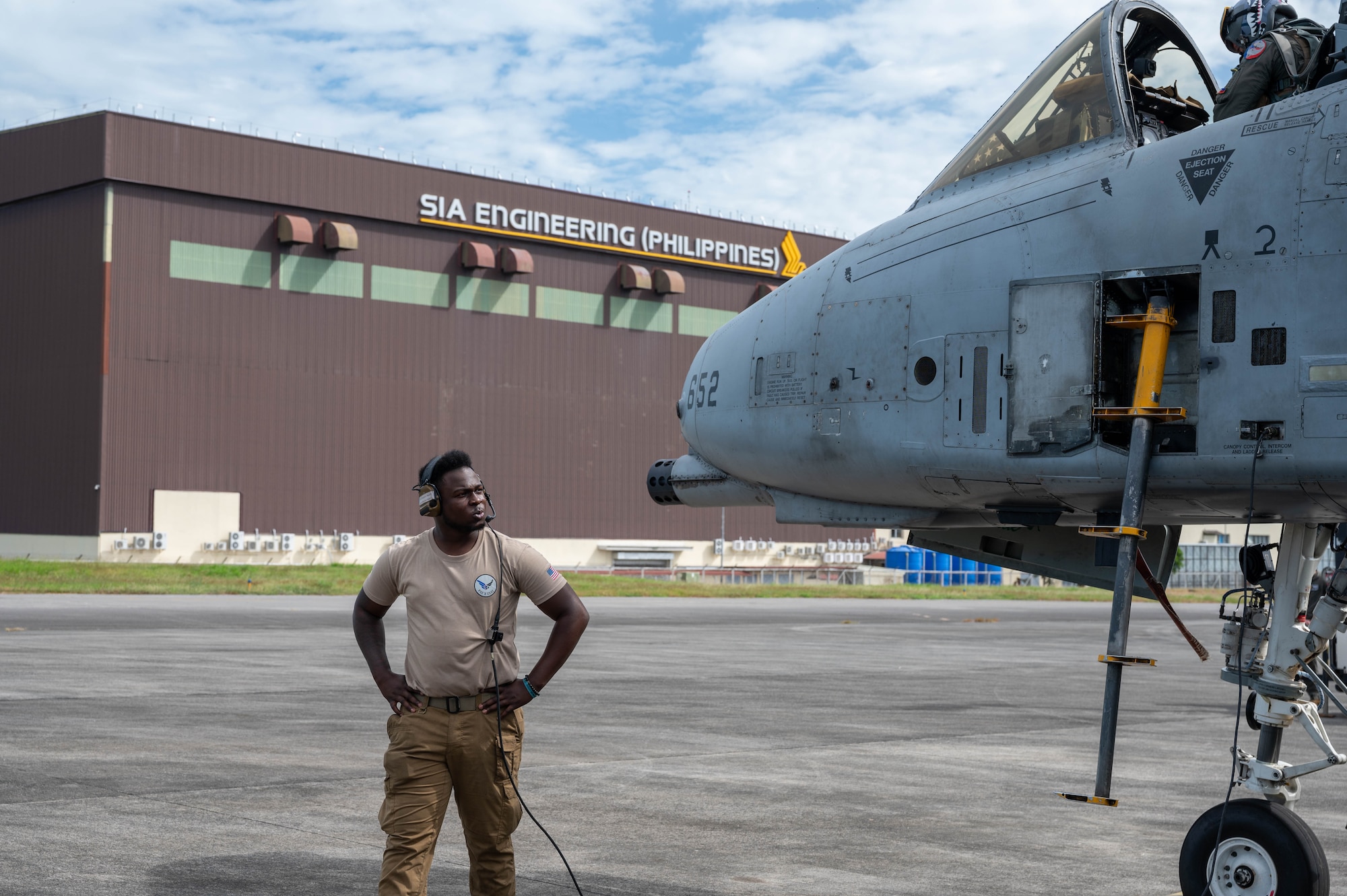 U.S. Air Force Senior Airman Ke’von Heath, 25th Fighter Generation Squadron dedicated crew chief, performs a pre-flight check at Clark Air Base, Philippines, Dec. 14, 2024. The U.S. and Philippine Air Forces’ security presence supports the peace and stability that have enabled the Indo-Pacific region to develop and prosper for over 70 years. (U.S. Air Force photo by Staff Sgt. Christopher Tam)