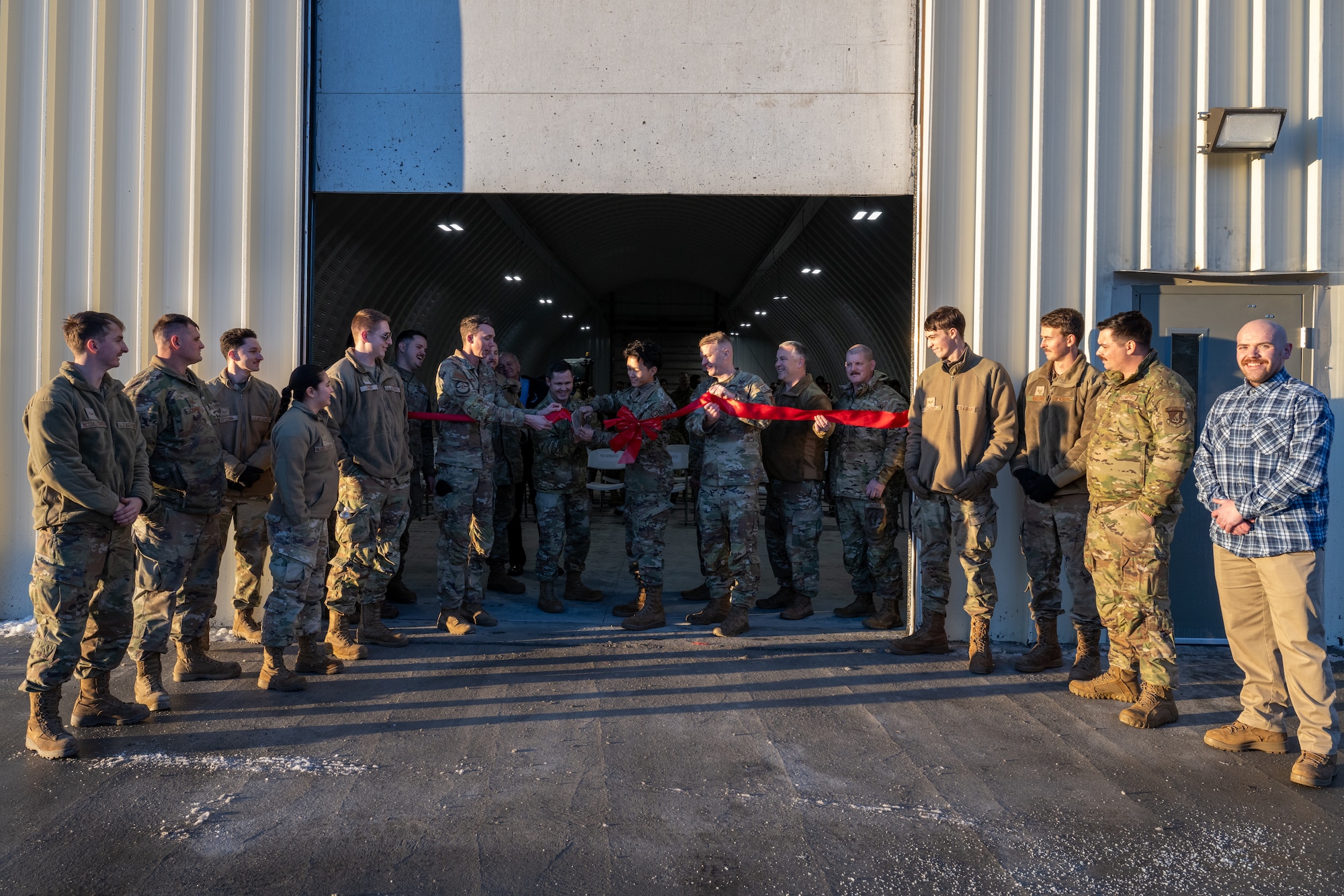 Airmen and civilians from the 673d CEG worked for approximately six months to assemble a new K-Span building. The structure will protect equipment and allow operations to continue during Alaska’s harsh winter months, bolstering rapid deployment capability.