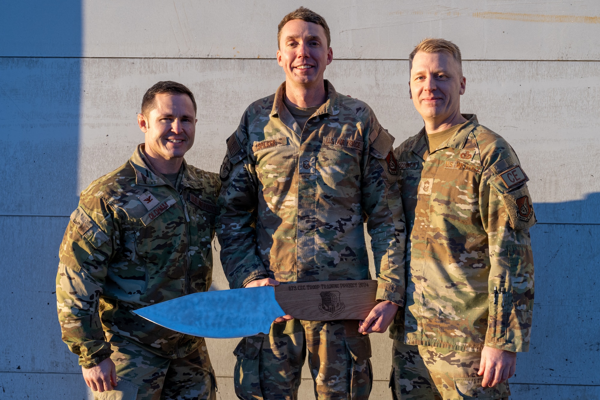 Airmen and civilians from the 673d CEG worked for approximately six months to assemble a new K-Span building. The structure will protect equipment and allow operations to continue during Alaska’s harsh winter months, bolstering rapid deployment capability.