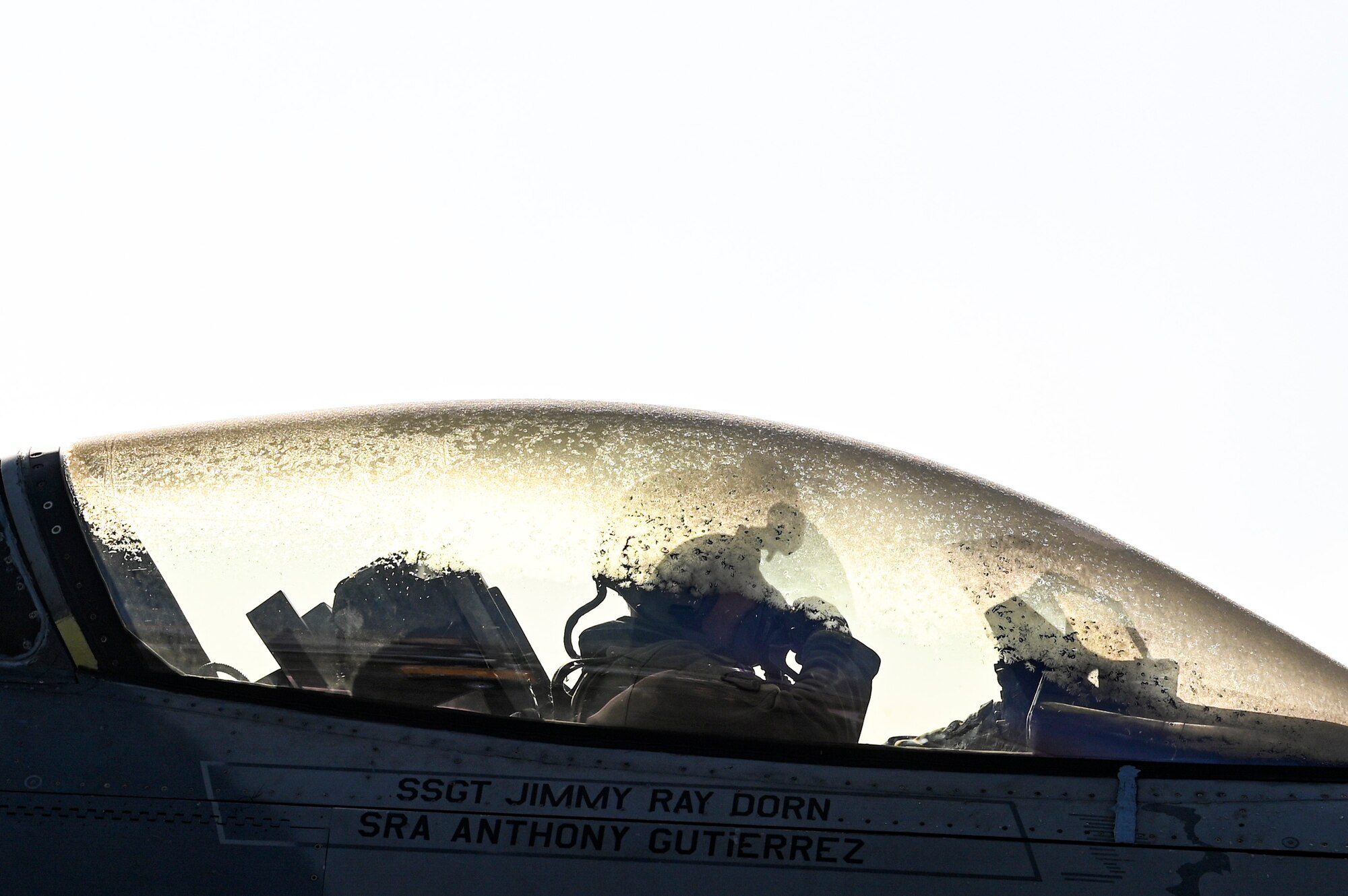 A pilot waits to taxi