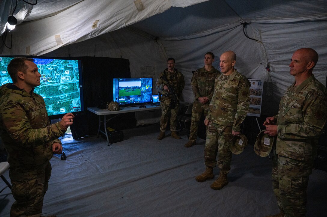 Military leadership gets briefed.