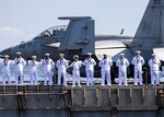 Sailors man the rails on the flight deck of the Nimitz-class aircraft carrier USS Dwight D. Eisenhower (CVN 69), July 14, concluding a nine-month deployment to the Atlantic. Eisenhower, the flagship of the Ike Carrier Strike Group, departed Norfolk Oct. 14, 2023, to conduct a scheduled deployment to U.S. 5th and 6th Fleet area of operations in support of maritime security operations, theater security cooperation efforts, and enhanced vigilance activities operations with NATO allies and partners.