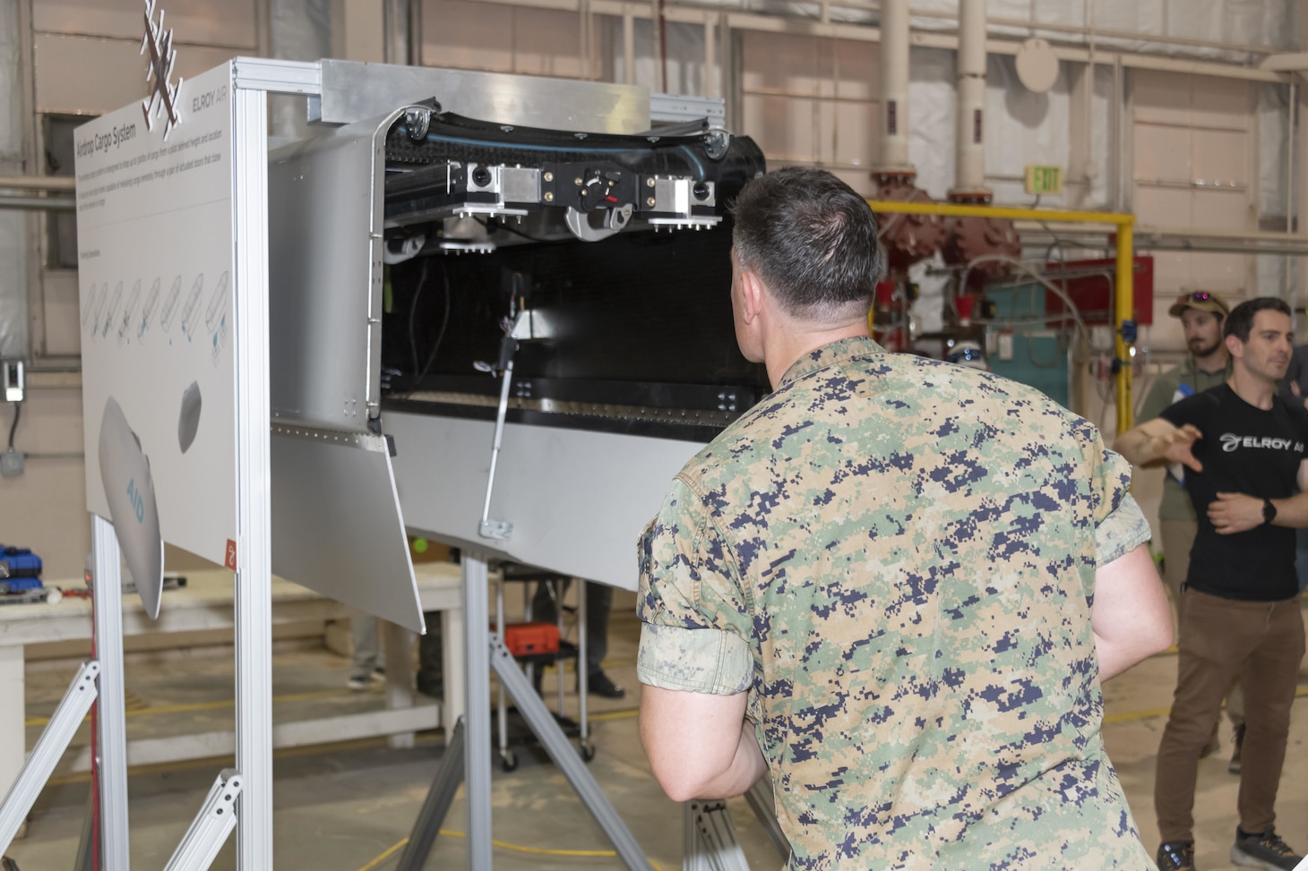 Marines get an up close look at the two Medium Aerial Resupply Vehicle–Expeditionary Logistics (MARV-EL) systems under evaluation and watched flight demonstrations at Yuma Proving Ground during designated observation days in July.