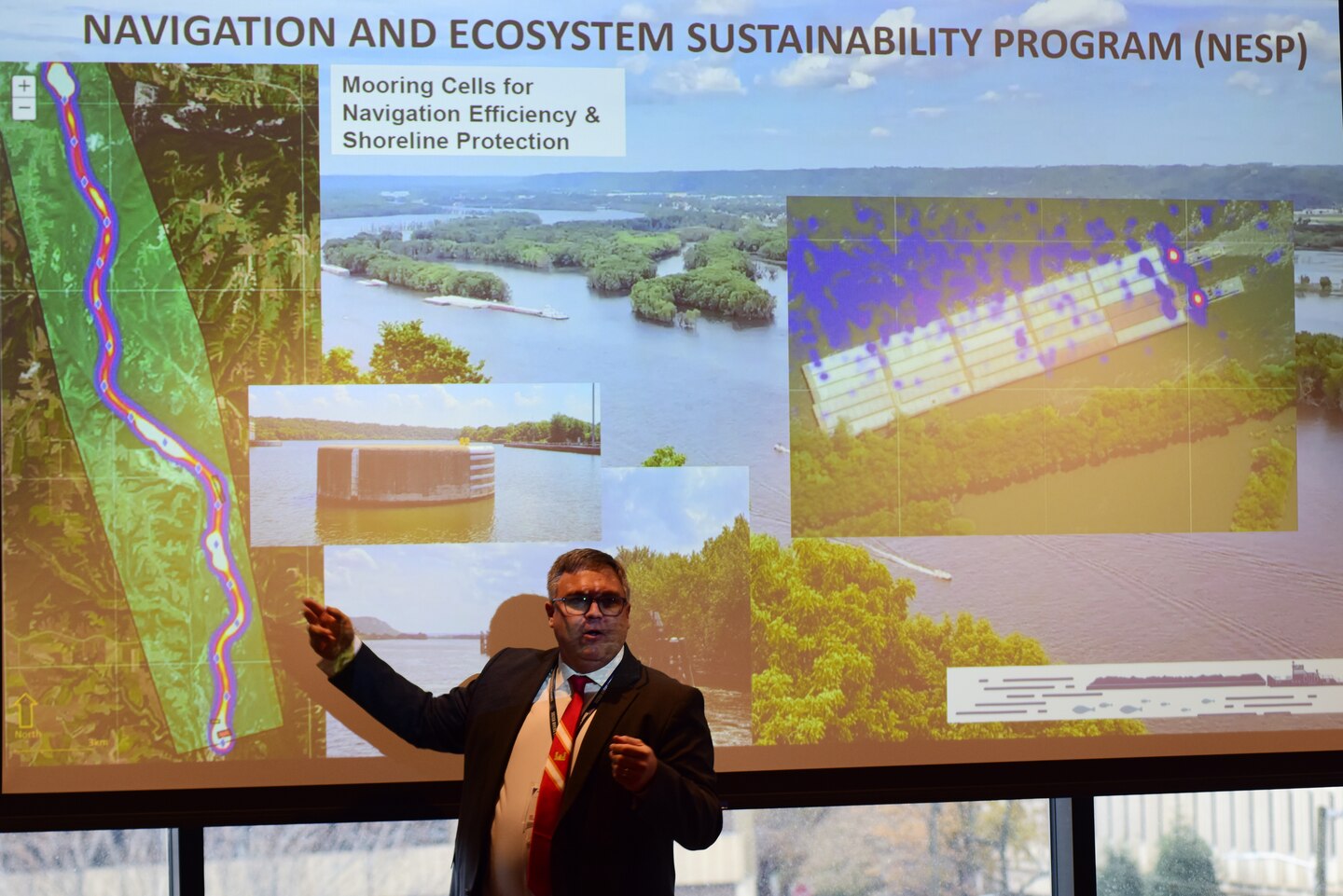 Andy Ashley, director of the U.S. Army Corps of Engineers Mississippi River Science and Technology Office, USACE Mississippi Valley Division, and Mississippi River Commission, talks about the Navigation and Ecosystem Sustainability Program with participants of the 12th Mekong-Mississippi Sister Rivers Partnership Exchange Talks Dec. 9, 2024, in Nashville, Tennessee. The Sister Rivers Partnership Exchange supports the Mekong-U.S. Partnership (MUSP).