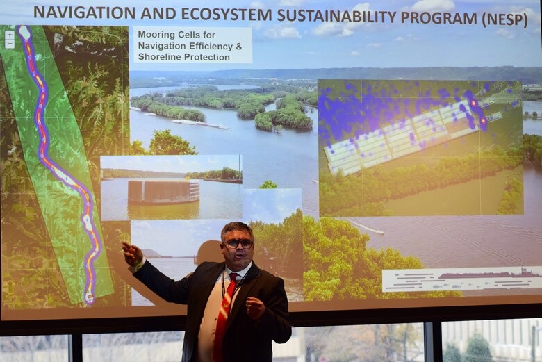 Andy Ashley, director of the U.S. Army Corps of Engineers Mississippi River Science and Technology Office, USACE Mississippi Valley Division, and Mississippi River Commission, talks about the Navigation and Ecosystem Sustainability Program with participants of the 12th Mekong-Mississippi Sister Rivers Partnership Exchange Talks Dec. 9, 2024, in Nashville, Tennessee. The Sister Rivers Partnership Exchange supports the Mekong-U.S. Partnership (MUSP).