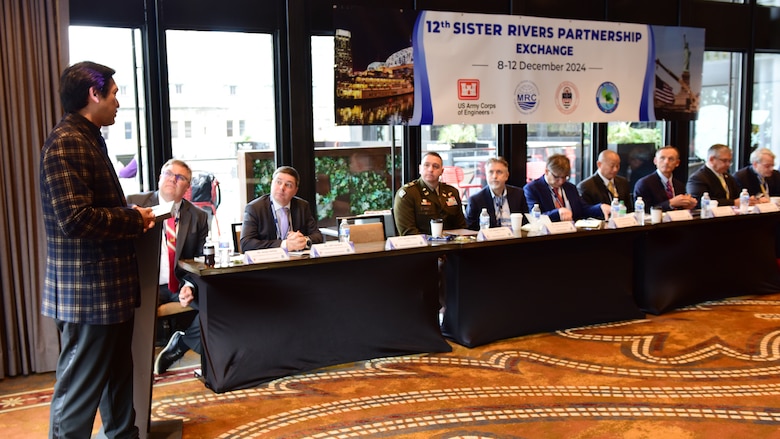 Dr. Santi Baran, chief strategy and partnership officer at the Mekong River Commission Secretariat, gives an update on the Mekong River projects during the 12th Mekong-Mississippi Sister Rivers Partnership Exchange Talks Dec. 9, 2024, in Nashville, Tennessee. The Sister Rivers Partnership Exchange supports the Mekong-U.S. Partnership (MUSP).