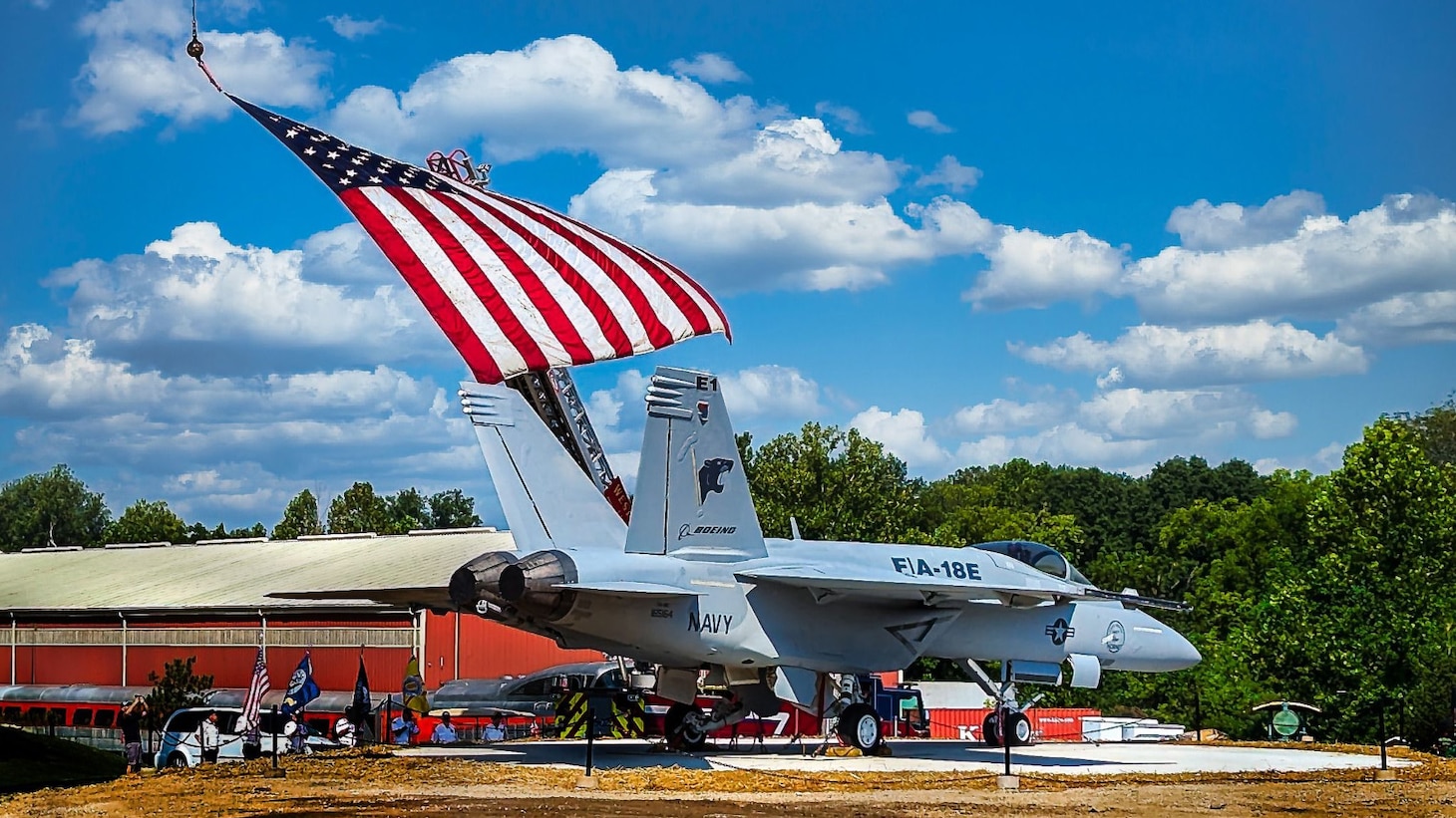 The National Museum of Transportation dedicated its newest display Saturday, Aug. 3: A first-production Boeing F/A-18 Super Hornet in St. Louis, Mo.