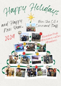 The holidays offer an opportunity to reflect on professional and personal accomplishments over 2024 and consider goals to set for 2025. Every Soldier, Airmen, National Guard family member, and civilian is a gift. And in the season of giving, we give thanks for your ongoing service to the District of Columbia and our Nation.