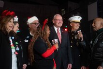 Retired U.S. Marine Corps Lt. Gen. James Laster, president and CEO of the Toys for Tots Foundation, and U.S. Marine Corps Lt. Gen. Leonard Anderson, commander of U.S. Marine Corps Forces Reserve and U.S. Marine Corps Forces South, are interviewed during the 92nd Hollywood Christmas Parade in Hollywood, California, Dec. 1, 2024. The mission of the Toys for Tots Holiday Program is to collect new, unwrapped toys, books, and other gifts and distribute them to less fortunate children at Christmastime. The Hollywood Christmas Parade is an annual American parade held on the Sunday after Thanksgiving in Hollywood; it follows a 3.5-mile route along Hollywood Boulevard, then back along Sunset Boulevard, featuring various celebrities. (U.S. Marine Corps photo by Cpl. Fred Garcia)