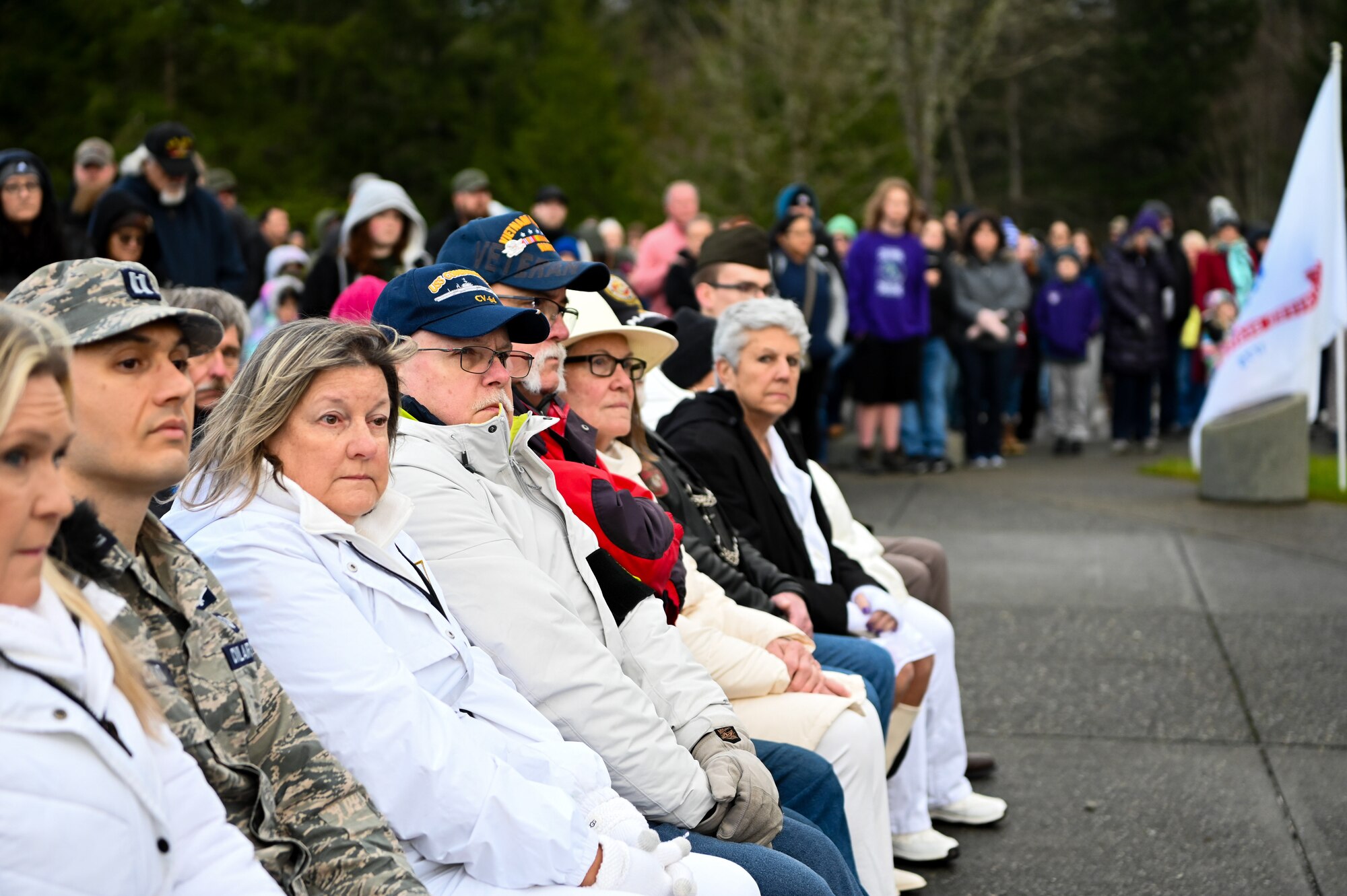 Wreath laying on head stone.