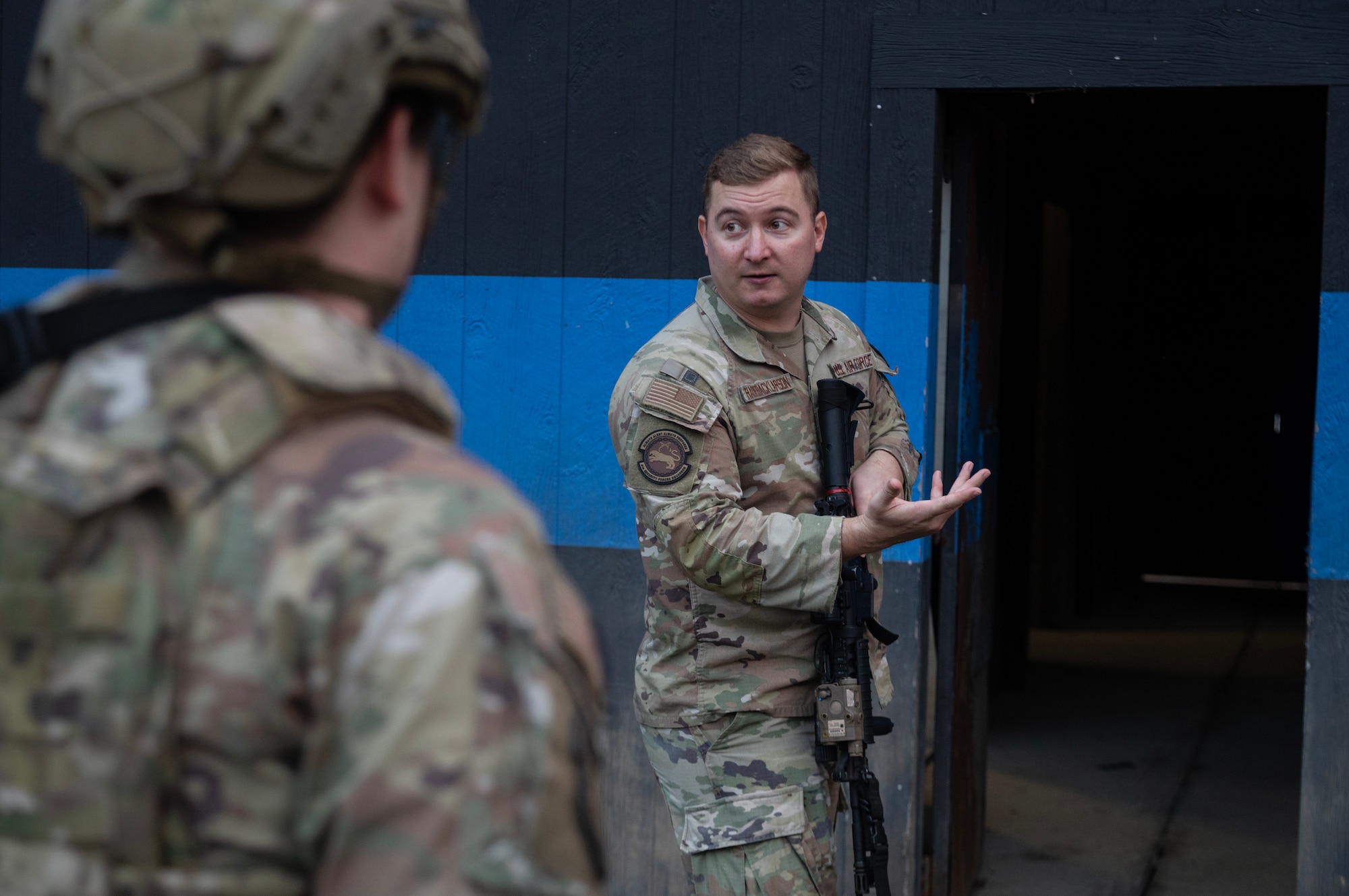Airmen conduct close quarter battle (CQB) training.