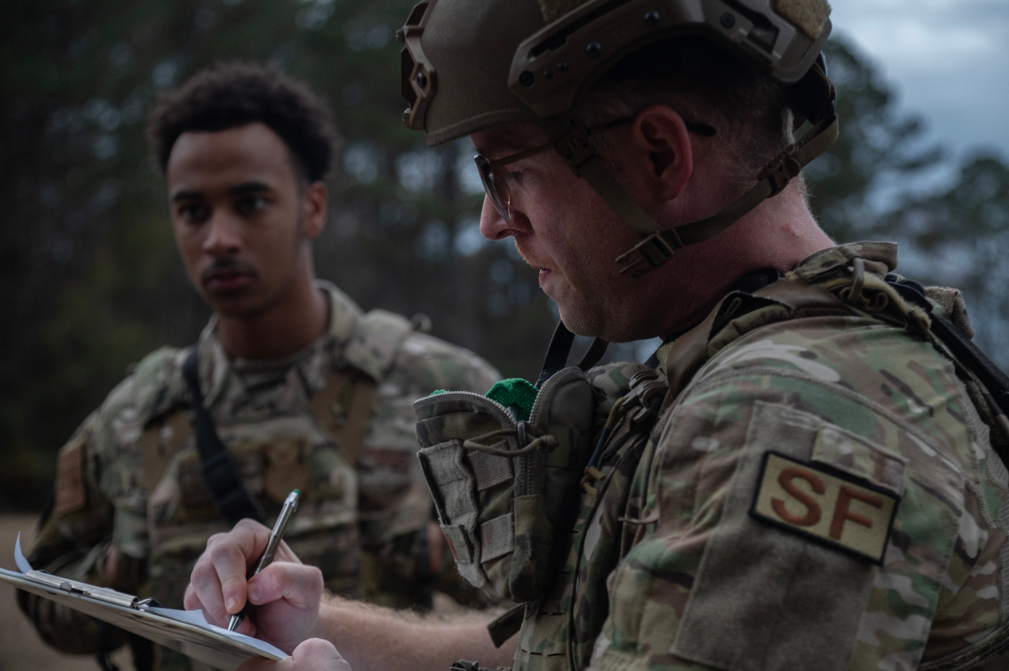 Airmen conduct range card training.