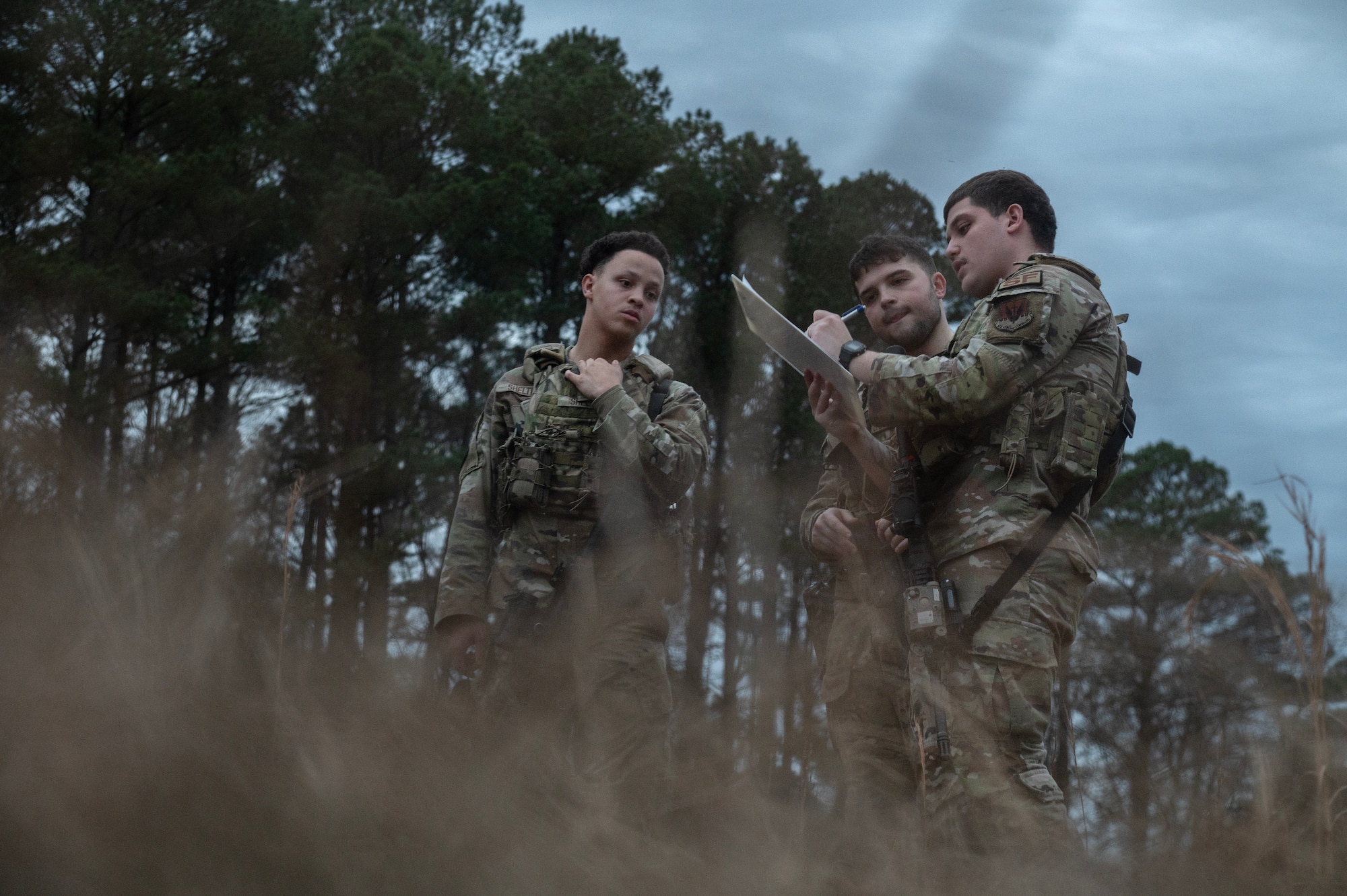 Airmen conduct range card training.