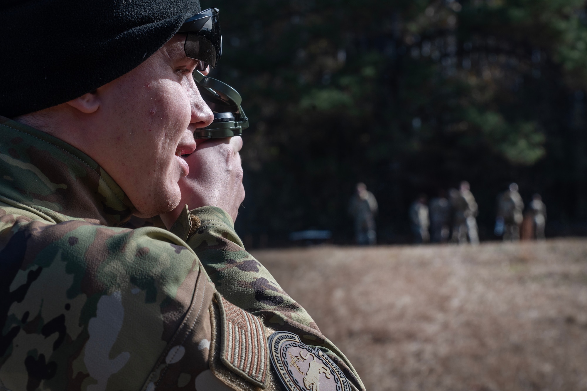 Airmen conduct range card training.