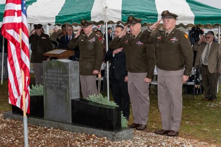 On the 80th anniversary of the Battle of the Bulge, the Pennsylvania Department of Military and Veterans Affairs, senior leaders with the Pennsylvania National Guard, Pennsylvania state representative Chris Pielli, and leaders of state and national veterans’ associations participated in a ceremony here to honor and remember the role the brave Soldiers of the Pennsylvania National Guard’s 28th Infantry Division played in preserving freedom and the way of life we continue to enjoy today. (Pennsylvania National Guard photo by Wayne V. Hall)
