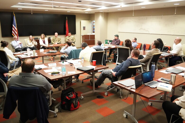 Members of the U.S. Army Corps of Engineers Nashville District corporate board sit on a panel to share knowledge and answer questions from the 16 district employees participating in the 2024 Supervisor Training Program, in Nashville, Tennessee, Dec. 12, 2024. Designed and overseen by veteran supervisors and subject matter experts, this nine-month program reflects the District's continued investment in its people by developing leadership skills and enhancing operational effectiveness.