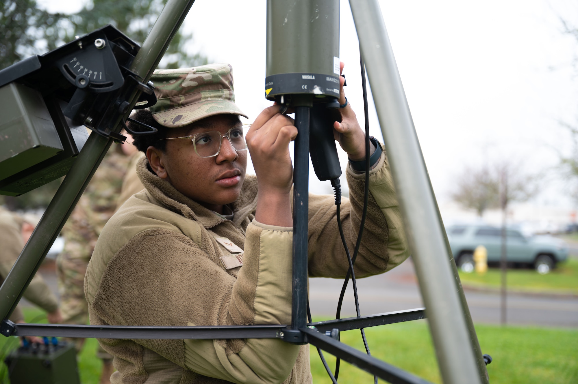 Their equipment can provide weather data such as surface pressure, wind speed and direction, temperature, dew point, relative humidity, surface visibility, precipitation and lightning detection. Weather Airmen track forecasts and communicate critical weather data ensuring safety and success in executing today’s global airlift mission.