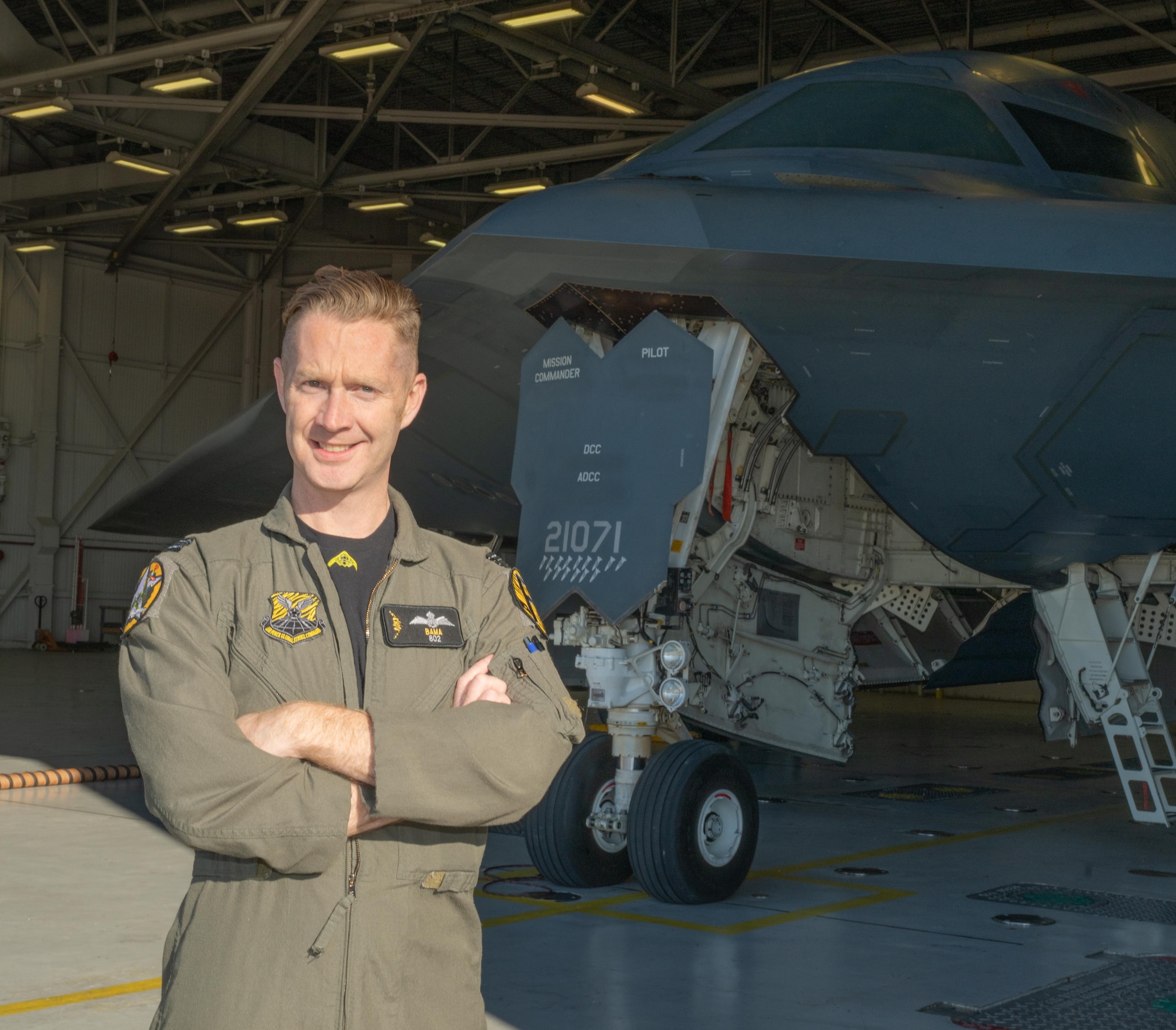 Flight Lieutenant Alain Branson prepares for a flight in a B-2 Spirit Stealth bomber on December 2, 2024.(U.S. Air Force photo by Senior Airman Bryson Sherard)