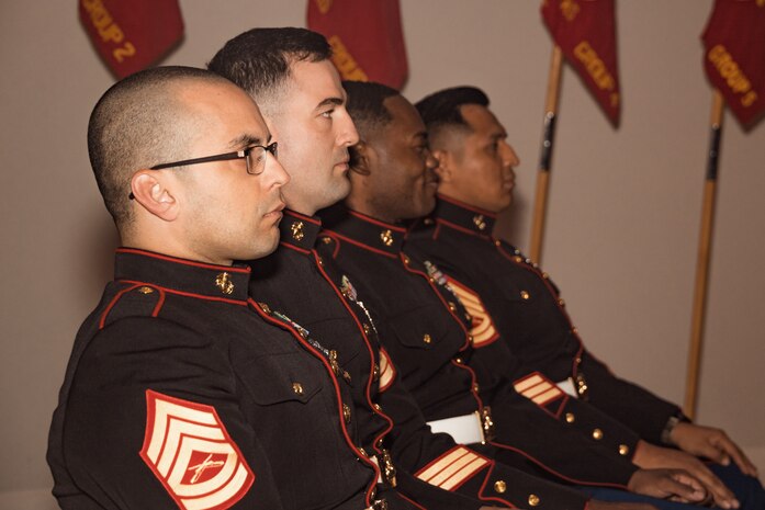 U.S. Marines with Marine Corps Recruiting Command participate in the Basic Recruiter’s Course 1-25 graduation at Marine Corps Recruit Depot San Diego, California, Dec. 13, 2024. The mission of the BRC is to provide staff noncommissioned officers and noncommissioned officers the basic skills and knowledge in order to successfully inform young men and women about the opportunities and career paths the Marine Corps has to offer. (U.S. Marine Corps photo by Lance Cpl. Janell B. Alvarez)