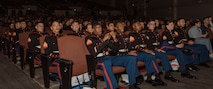 U.S. Marines with Marine Corps Recruiting Command view the Basic Recruiter’s Course 1-25 graduation at Marine Corps Recruit Depot San Diego, California, Dec. 13, 2024. The mission of the BRC is to provide staff noncommissioned officers and noncommissioned officers the basic skills and knowledge in order to successfully inform young men and women about the opportunities and career paths the Marine Corps has to offer. (U.S. Marine Corps photo by Lance Cpl. Janell B. Alvarez)