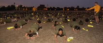 U.S. Marine Corps recruits with Echo Company, 2nd Recruit Training Battalion, execute the plank portion of a physical fitness test at Marine Corps Recruit Depot San Diego, California, Dec. 16, 2024. The PFT is an evaluation that all recruits must pass and sets the standards all Marines must maintain once a year to assess battle readiness as well as physical conditioning. The Marine Corps is a professional, disciplined, and capable force. Honor, courage, and commitment are seen and felt in the shared experiences, hardships and challenges we face together in training, and in combat. These values embody what it is to be a Marine, and they live in the collective soul of our Corps. (U.S. Marine Corps photo by Lance Cpl. Janell B. Alvarez)