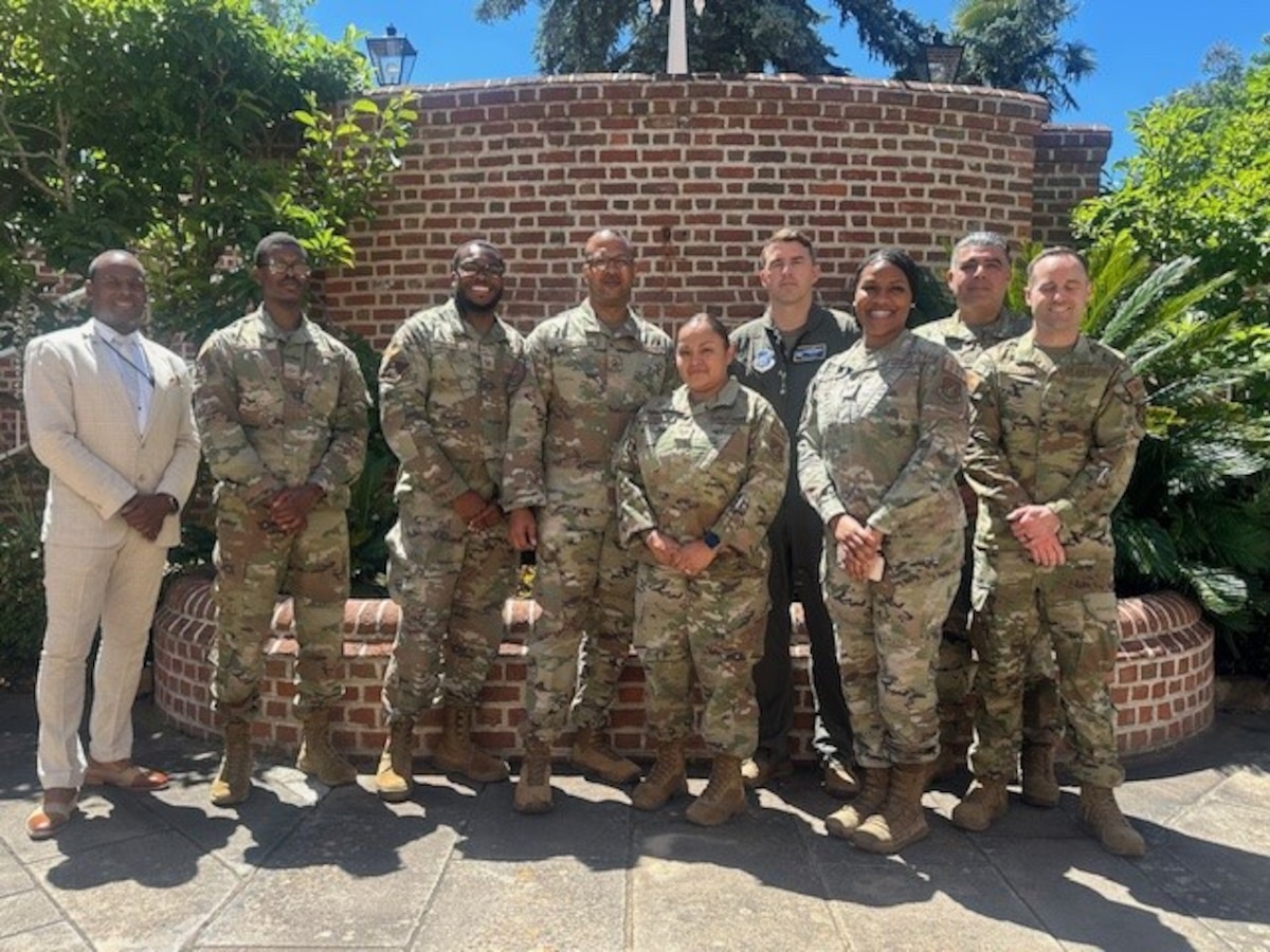 Chief Master Sgt. Kenneth Eason (center), Pacific Air Forces individual mobilization augmentee to the command chief, poses for a group photo with the Airmen of 337th Air Support Flight during a recent visit to Australia, Dec. 7-13, 2024. The 337th Air Support Flight has an 80-year history dating back to World War II, when they were the first support unit to Pacific forces in the region. (U.S. Air Force courtesy photo)