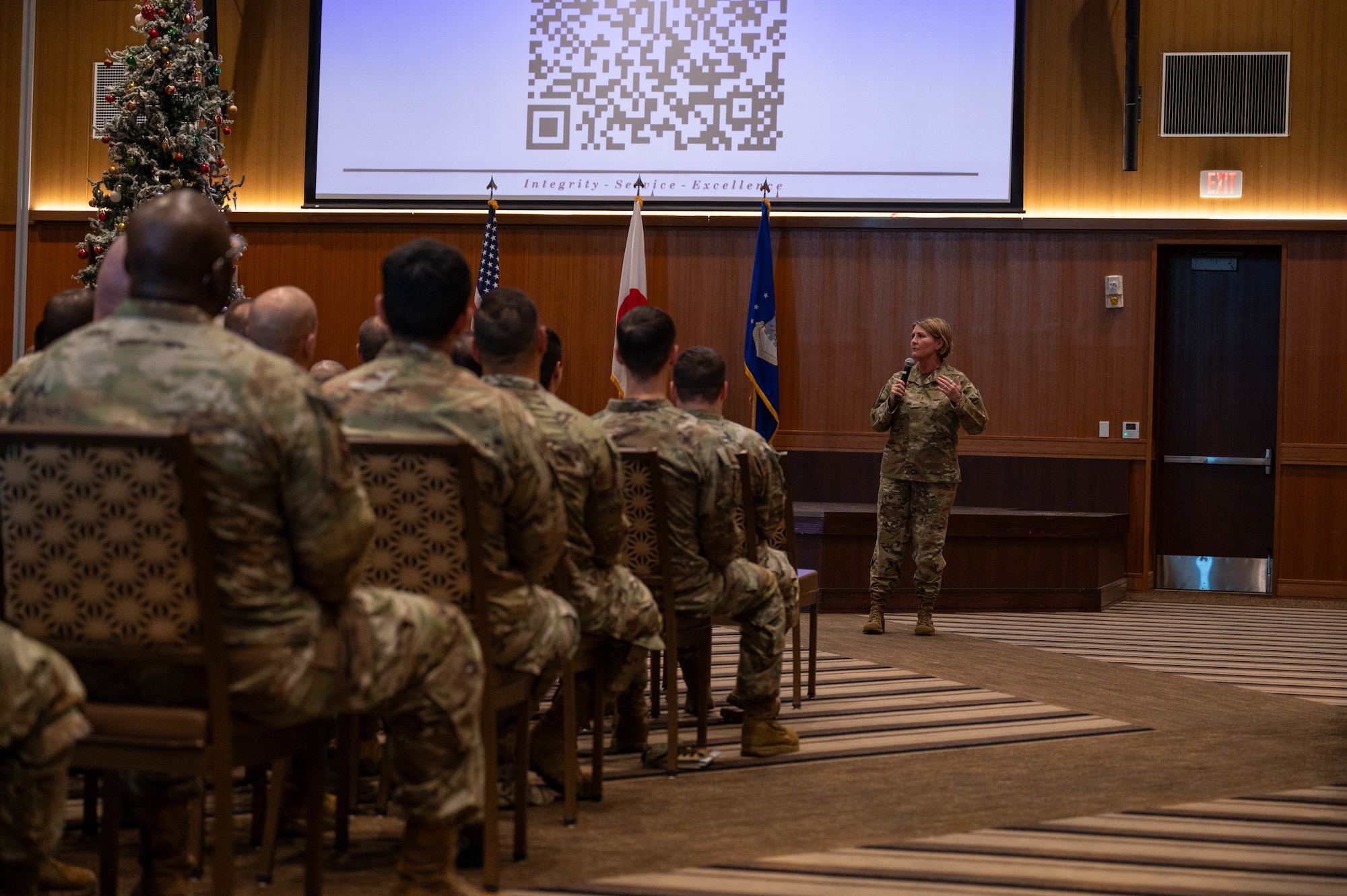 Service member speaks.
