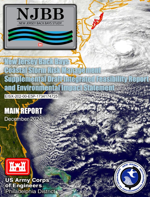 Cover shows satellite view of Hurricane along the east coast of the United States with logos and report title