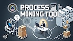 Graphic image depicting the visual application of a process mining tool