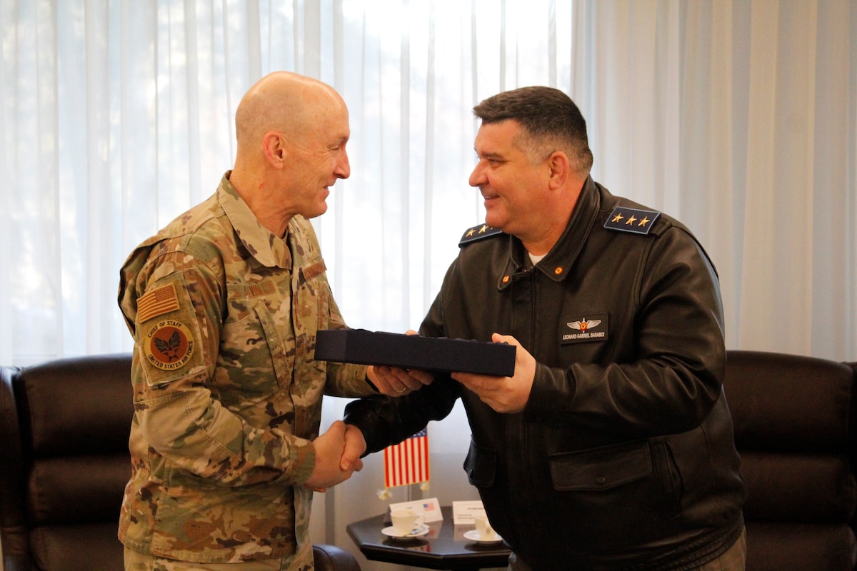 Air Force Chief of Staff meets with Romanian Chief of the Air Force Staff.