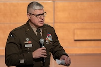 Lt. Gen. Paul A. Chamberlain, Military Deputy to the Assistant Secretary of the Army for Financial Management and Comptroller, provides opening remarks during the Army’s Annual Audit Summit at the Mark Center in Alexandria, Virginia, Dec. 10, 2024. The two-day summit featured audit-related presentations, training sessions, technology demonstrations and audit recognitions. (U.S. Army photo by Mark R. W. Orders-Woempner)