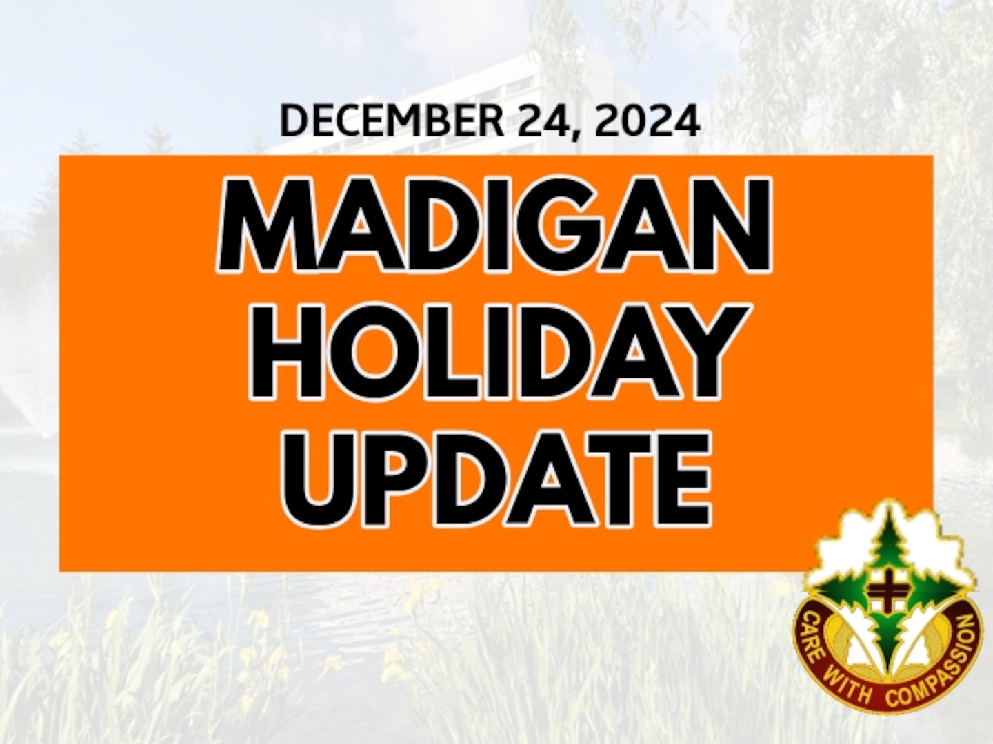 MADIGAN HOLIDAY UPDATE