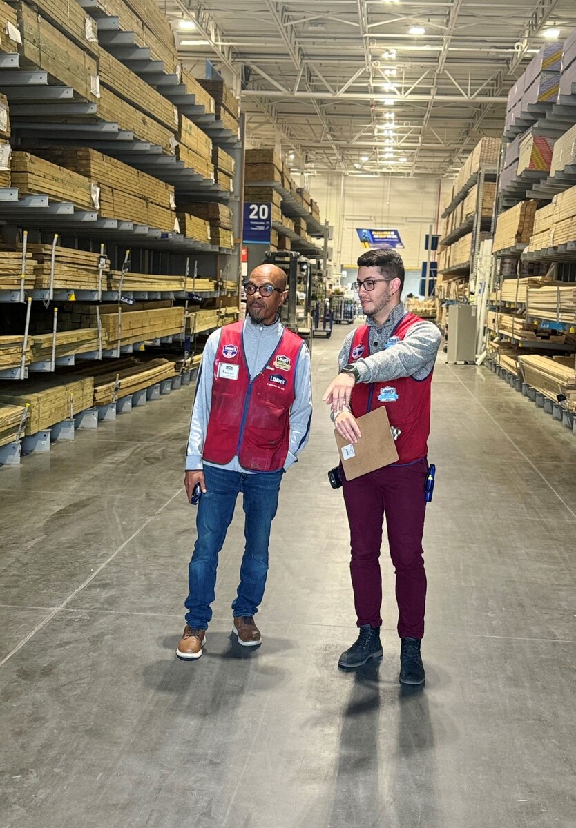 Two people have a conversation