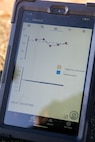 A tablet from a Mantis BlackbeardX Dry Fire Laser Training System displays data following a course of fire during a grass week training event at Marine Corps Base Camp Pendleton, California, Dec. 18, 2024 Recruits use the Mantis technology which provides feedback on how much an individual moved during the trigger pull and will provide feedback on how to improve shooting mechanics. The Marine Corps implemented the Mantis system to further assist recruits in developing their warfighting skills. (U.S. Marine Corps photo by Cpl. Francisco Angel)