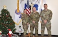 Command Sgt. Maj. Cynthia A. Loughery, Army Chaplain (Col.) Jerry D. Hall, and Lt. Col. Thomas R. Geisinger during a recent battalion visit.