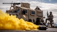 Security forces Airmen from the Kentucky Air National Guard’s 123rd Contingency Response Group respond to a simulated attack at Amedee Army Airfield, Calif., Aug. 24, 2024, as a part of a U.S. Transportation Command exercise to revalidate the 123rd CRG’s capability to lead a Joint Task Force-Port Opening.