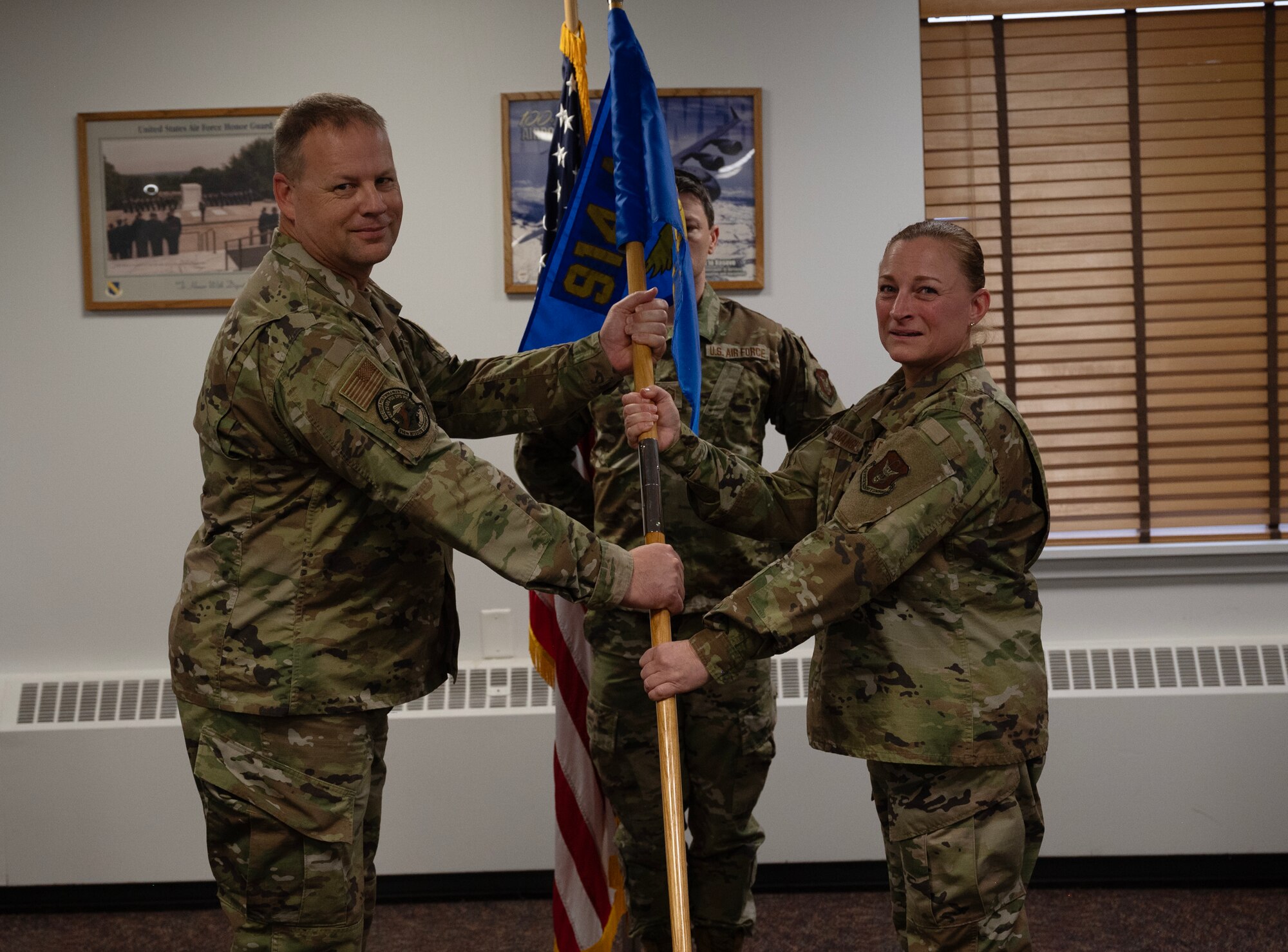 Lt. Col. Tiffany Changet, assumes command of the 914th Force Support Squadron, Niagara Falls Air Reserve Station, New York.