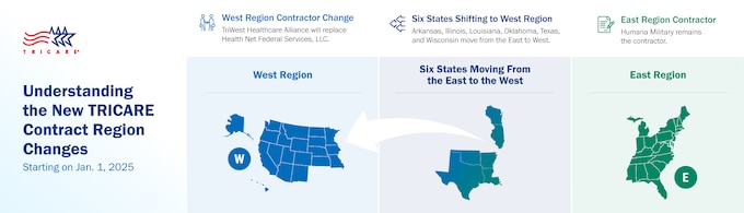 Visit the TRICARE website to learn about the regional contractor contract changes in 2025