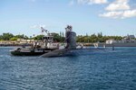 The Virginia-class fast-attack submarine USS Montana (SSN 794) arrives at Joint Base Pearl Harbor-Hickam during its change of homeport, December 23, 2024.