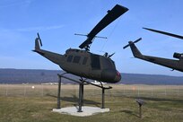 A Vietnam era UH-1 Iroquois "Huey" helicopter that is on display at Fort Indiantown Gap was recently restored by Letterkenny Army Depot in Chambersburg, Pa. (Pennsylvania National Guard photo by Brad Rhen)