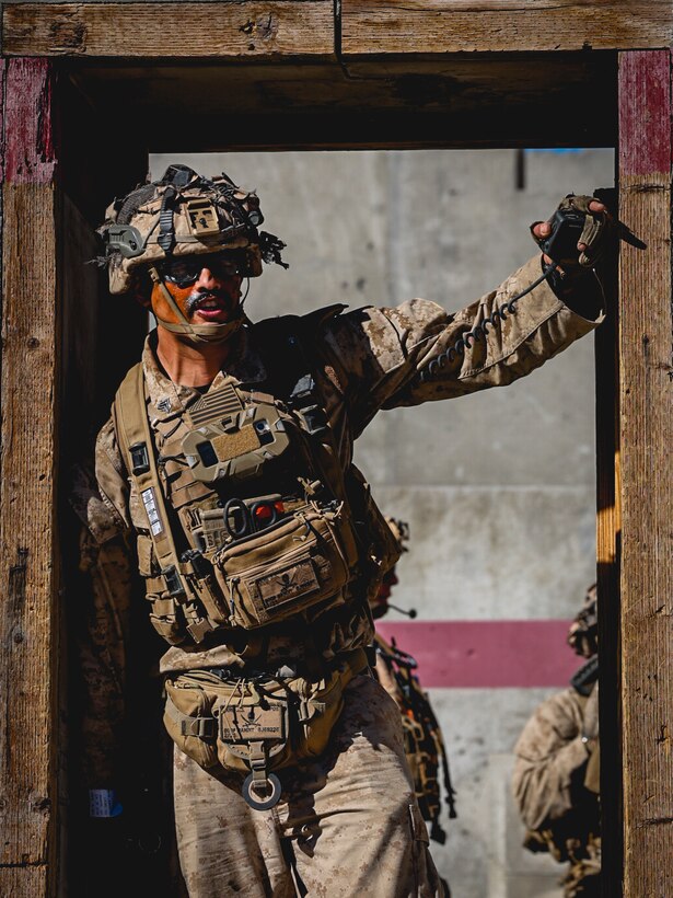 U.S. Marines with 2nd Battalion, 23rd Marine Regiment, conduct a company supported urban attack during training for upcoming deployment