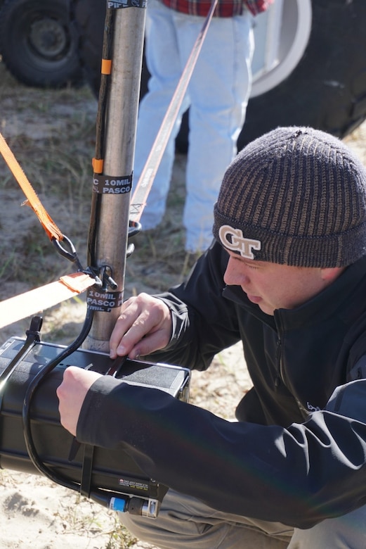 Installing an acoustic camera to take velocity measurements in the high energy coastal environment