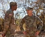 Air Force Gen. Steve Nordhaus, chief, National Guard Bureau, visits with Army National Guard and Reserve Soldiers assigned to Joint Task Force North in Southwest Texas Dec. 27, 2024.