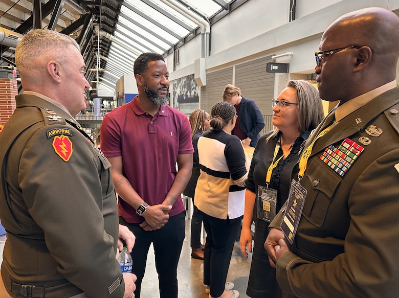 Miscellaneous images and videos or Army Corps of Engineer employees and prospective applicants taken at the Army-sponsored Career Fair, April 13, 2024, at Globe Life Stadium, Arlington, Texas.